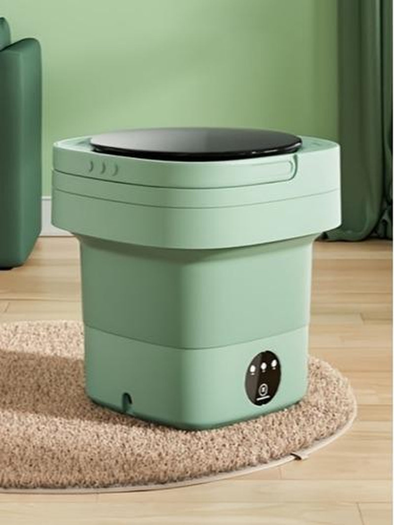 Compact 8L Foldable Washing Machine with Wash-And-Spin Function Automatic Cleaning for Underwear Socks Ideal for Small Spaces Student Dorms Camping Travel Dryer
