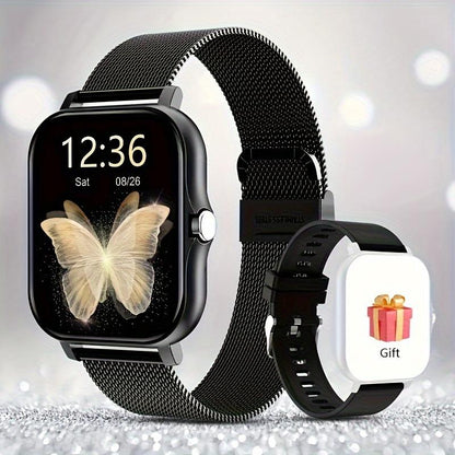 High-Definition Full-Screen Touch Smart Watch for Men & Women with Call/Message Notifications, Step Counting, Calorie Tracking, Sports Modes, Distance Tracking, Compatible with Iphone & Android