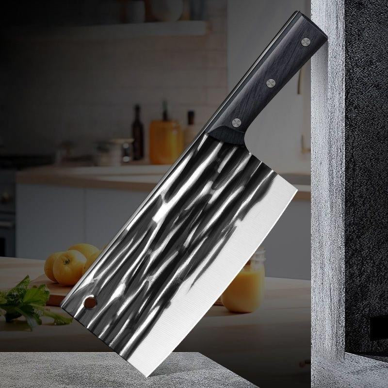 Heavy-Duty 8-Inch Butcher Knife, Full Tang Forged Blade for Meat Cutting & Bone Chopping, Durable for Home, Restaurant & Outdoor Cooking