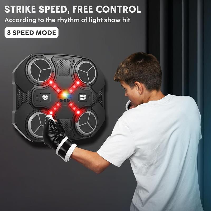 2025 Music Boxing Machine with Boxing Gloves, Smart Bluetooth Boxing Trainer, Boxing Wall Mount Machine for Adults and Kids, Electronic Boxing Target Fitness for Home Office Gym