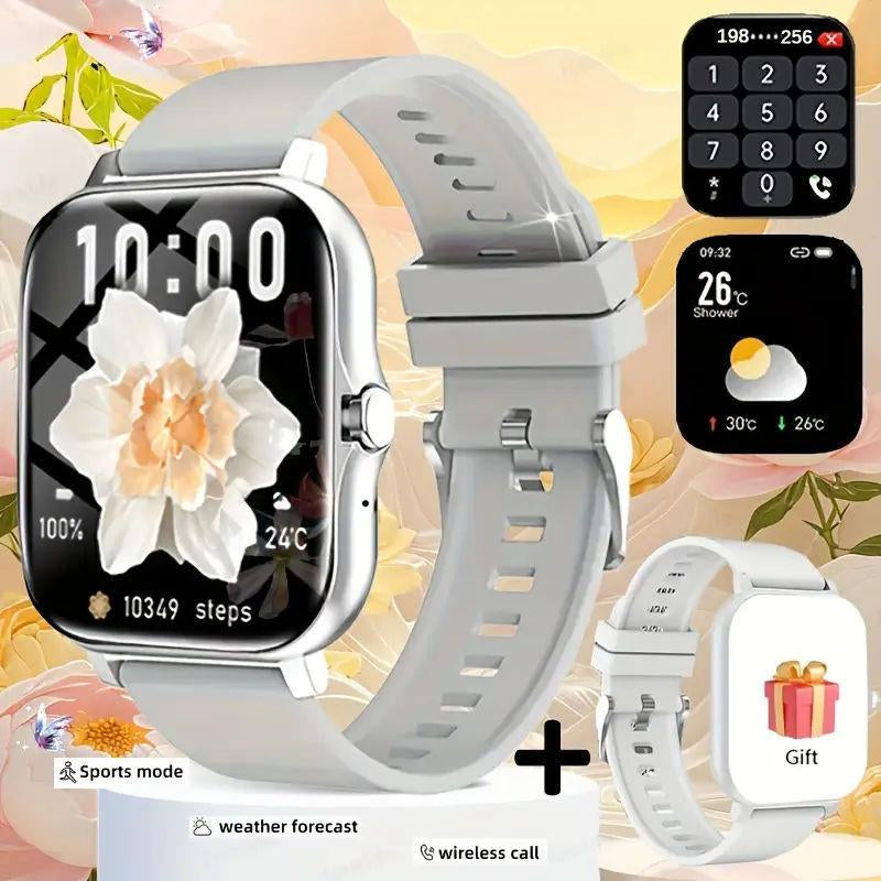 High-Definition Full-Screen Touch Smart Watch for Men & Women with Call/Message Notifications, Step Counting, Calorie Tracking, Sports Modes, Distance Tracking, Compatible with Iphone & Android