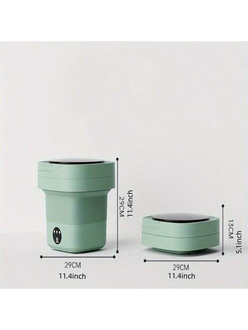 Compact 8L Foldable Washing Machine with Wash-And-Spin Function Automatic Cleaning for Underwear Socks Ideal for Small Spaces Student Dorms Camping Travel Dryer