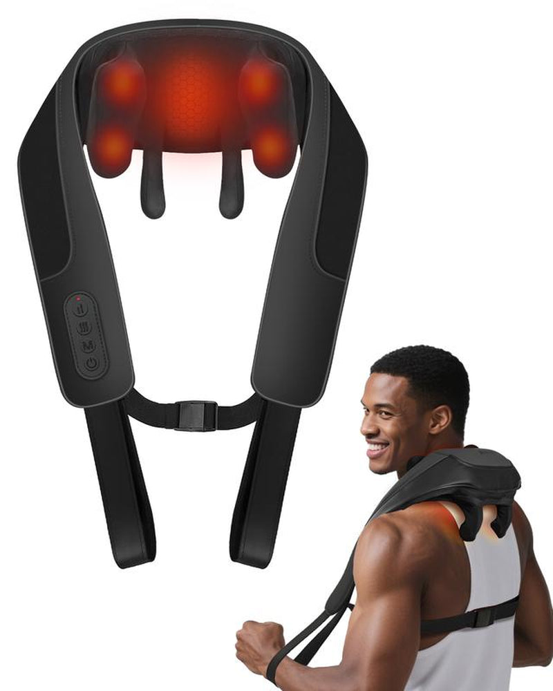 Coococo 2025 Upgraded Cordless Neck Massager with Soothing Heat, 6D Shiatsu Deep Kneading Massage for Shoulder, Upgraded Dual-Zone Heating and Larger Size - CO-6812N