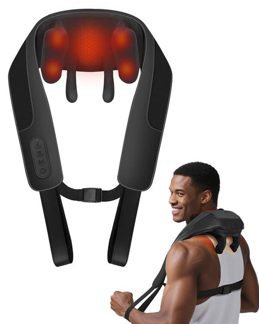 Coococo 2025 Upgraded Cordless Neck Massager with Soothing Heat, 6D Shiatsu Deep Kneading Massage for Shoulder, Upgraded Dual-Zone Heating and Larger Size - CO-6812N