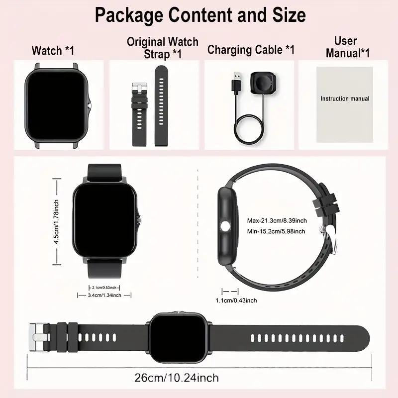 Smart Watch Wireless Talking Dialing Multi-Sport Mode Call Reminder SMS Message Reminders HD Screen Alloy Charging Pink Rechargeable Wearable USB Compatible