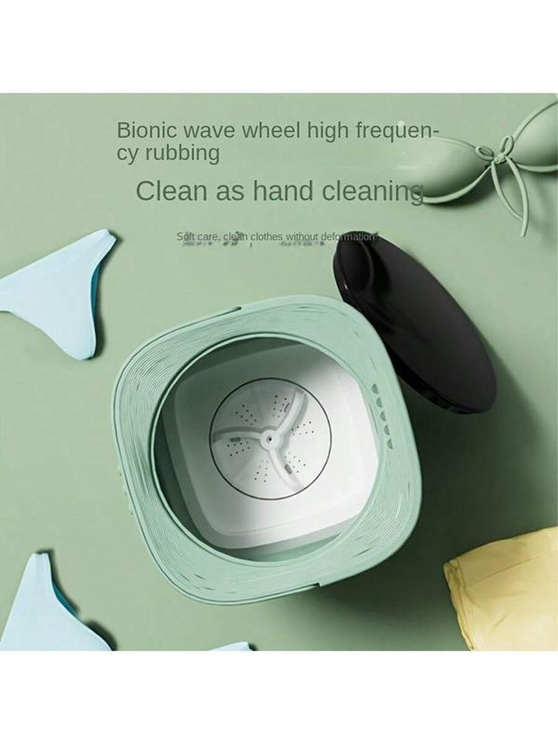 Compact 8L Foldable Washing Machine with Wash-And-Spin Function Automatic Cleaning for Underwear Socks Ideal for Small Spaces Student Dorms Camping Travel Dryer