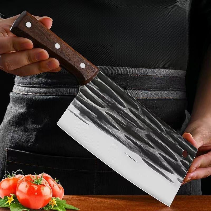 Heavy-Duty 8-Inch Butcher Knife, Full Tang Forged Blade for Meat Cutting & Bone Chopping, Durable for Home, Restaurant & Outdoor Cooking