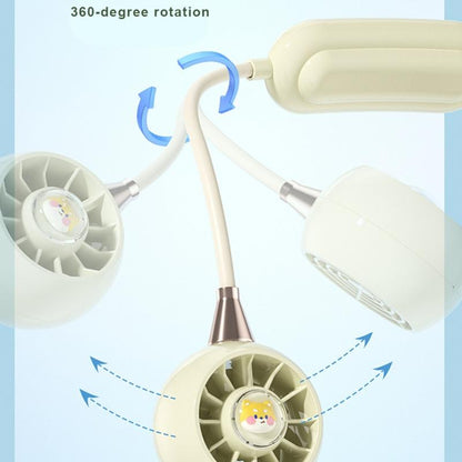 Portable Neck Fan with 3 Speeds, USB Rechargeable Hanging Neckband Fan, Quiet Mini Cooling Fan for Outdoor Travel, Students & Summer Use – Beige