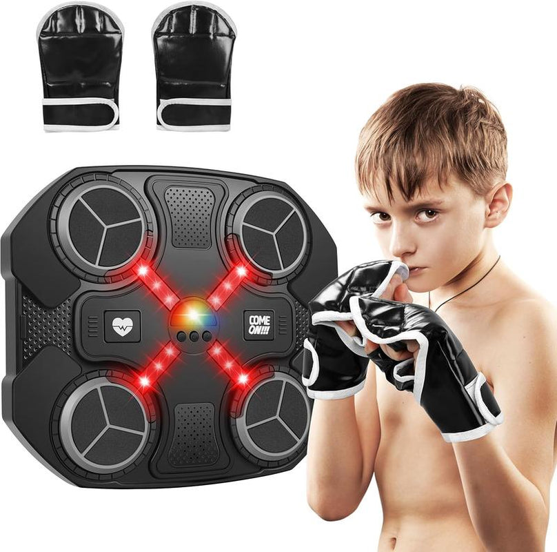 2025 Music Boxing Machine with Boxing Gloves, Smart Bluetooth Boxing Trainer, Boxing Wall Mount Machine for Adults and Kids, Electronic Boxing Target Fitness for Home Office Gym