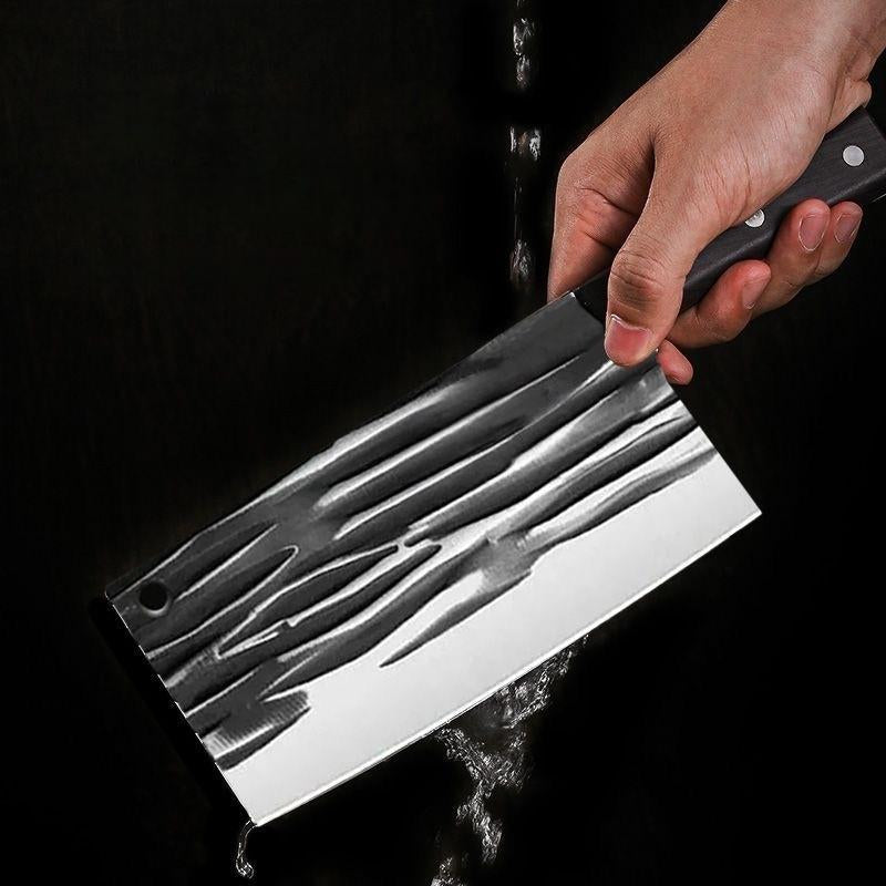 Heavy-Duty 8-Inch Butcher Knife, Full Tang Forged Blade for Meat Cutting & Bone Chopping, Durable for Home, Restaurant & Outdoor Cooking