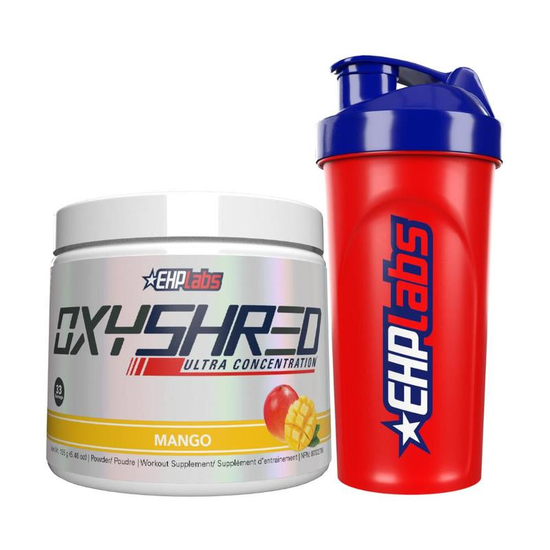 Ehplabs Oxyshred Ultra Concentration Pre Workout and Shaker Cup Bundle | Ultra Concentrated Pre Workout Formula with Mixing Cup | Supports Energy and Training Performance