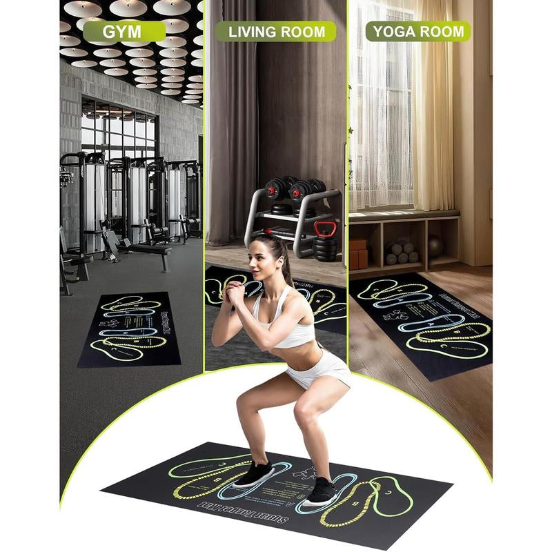 Squat Mat with Foot Position 30X13.8In 4Mm Thick Target Pad for Squats Leg & Ab Workouts Non-Slip Exercise Mat for Home Gym