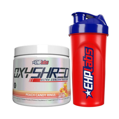 Ehplabs Oxyshred Ultra Concentration Pre Workout and Shaker Cup Bundle | Ultra Concentrated Pre Workout Formula with Mixing Cup | Supports Energy and Training Performance