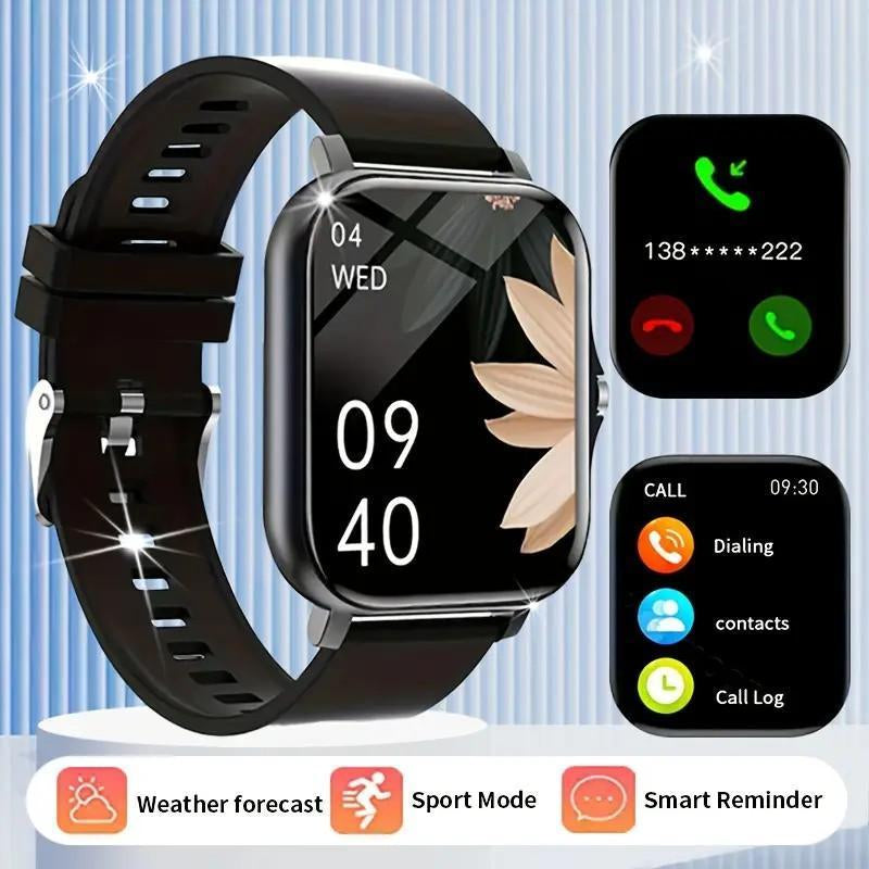 High-Definition Full-Screen Touch Smart Watch for Men & Women with Call/Message Notifications, Step Counting, Calorie Tracking, Sports Modes, Distance Tracking, Compatible with Iphone & Android