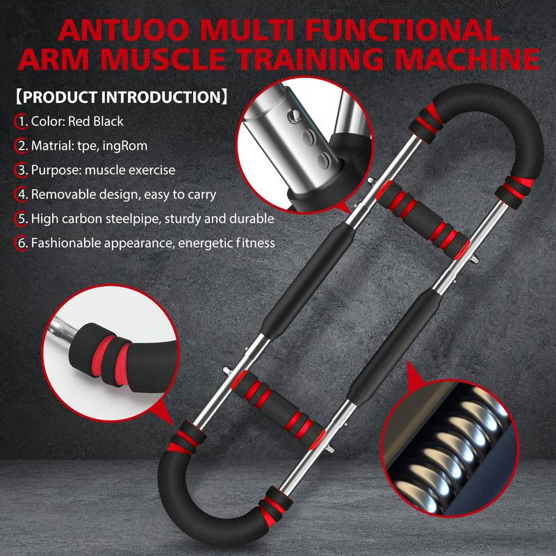 Arm Trainer,3 Level 60-100LBS Adjustable,Chest&Arm Workout Equipment for Men,Muscle&Strength Trainer,Portable Spring Resistance, Perfect Gift