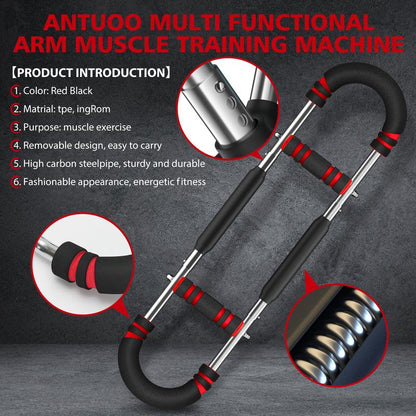 Arm Trainer,3 Level 60-100LBS Adjustable,Chest&Arm Workout Equipment for Men,Muscle&Strength Trainer,Portable Spring Resistance, Perfect Gift