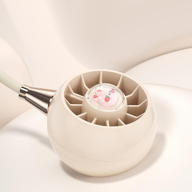 Portable Neck Fan with 3 Speeds, USB Rechargeable Hanging Neckband Fan, Quiet Mini Cooling Fan for Outdoor Travel, Students & Summer Use – Beige