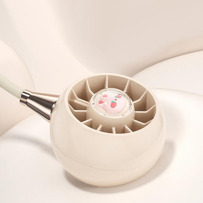 Portable Neck Fan with 3 Speeds, USB Rechargeable Hanging Neckband Fan, Quiet Mini Cooling Fan for Outdoor Travel, Students & Summer Use – Beige