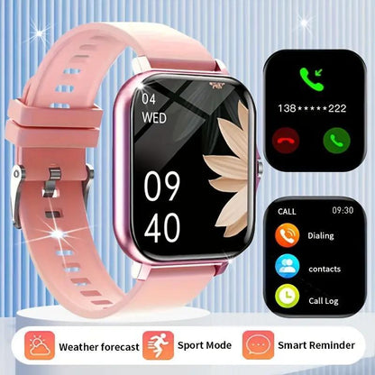 High-Definition Full-Screen Touch Smart Watch for Men & Women with Call/Message Notifications, Step Counting, Calorie Tracking, Sports Modes, Distance Tracking, Compatible with Iphone & Android