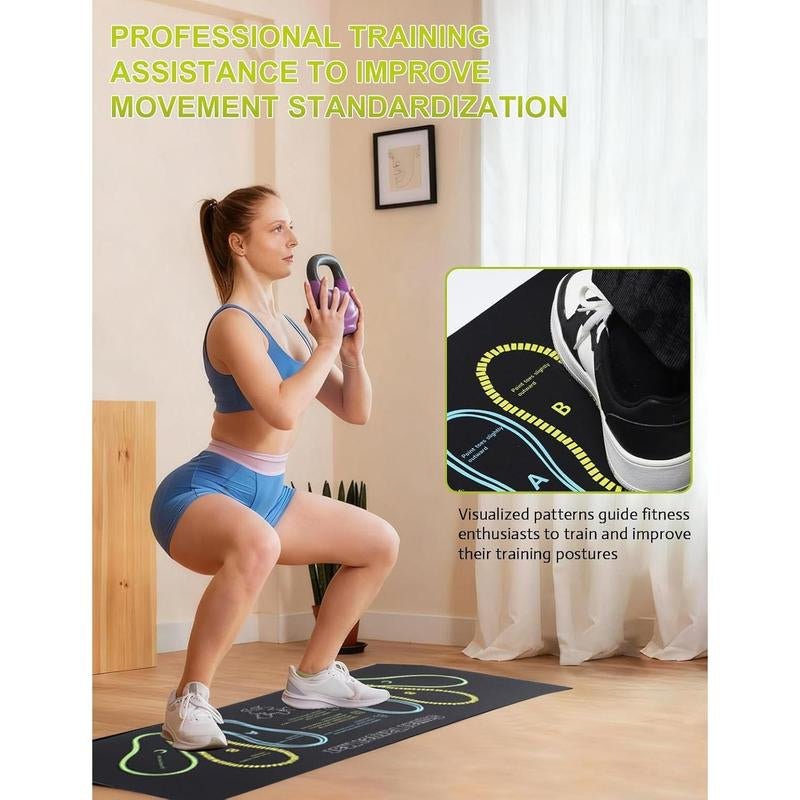 Squat Mat with Foot Position 30X13.8In 4Mm Thick Target Pad for Squats Leg & Ab Workouts Non-Slip Exercise Mat for Home Gym