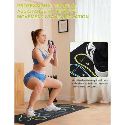 Squat Mat with Foot Position 30X13.8In 4Mm Thick Target Pad for Squats Leg & Ab Workouts Non-Slip Exercise Mat for Home Gym