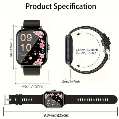 High-Definition Full-Screen Touch Smart Watch for Men & Women with Call/Message Notifications, Step Counting, Calorie Tracking, Sports Modes, Distance Tracking, Compatible with Iphone & Android