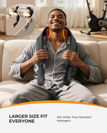 Coococo 2025 Upgraded Cordless Neck Massager with Soothing Heat, 6D Shiatsu Deep Kneading Massage for Shoulder, Upgraded Dual-Zone Heating and Larger Size - CO-6812N