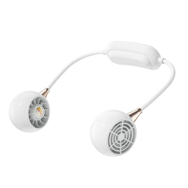 Portable Neck Fan with 3 Speeds, USB Rechargeable Hanging Neckband Fan, Quiet Mini Cooling Fan for Outdoor Travel, Students & Summer Use – Beige