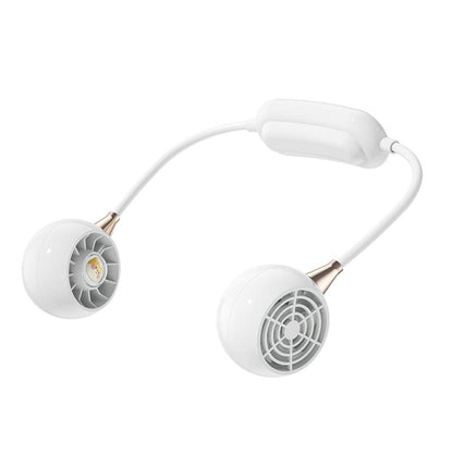 Portable Neck Fan with 3 Speeds, USB Rechargeable Hanging Neckband Fan, Quiet Mini Cooling Fan for Outdoor Travel, Students & Summer Use – Beige