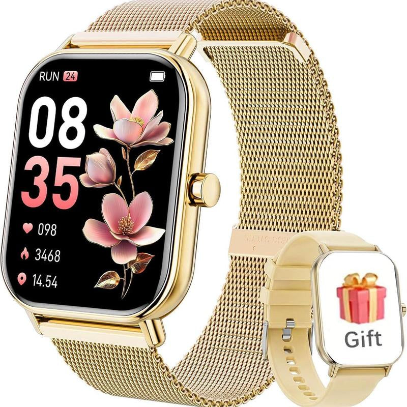 High-Definition Full-Screen Touch Smart Watch for Men & Women with Call/Message Notifications, Step Counting, Calorie Tracking, Sports Modes, Distance Tracking, Compatible with Iphone & Android