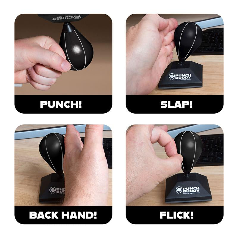 Punch Buddy Mini Desktop Punching Bag – Desk Fidget Toy for Stress Relief, Focus & Fun – Patented Griply Suction Technology – Punch, Slap, Flick & Fidget Anywhere - Perfect Gift for Family and Friends